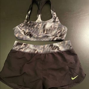 Nike bra and shorts set
